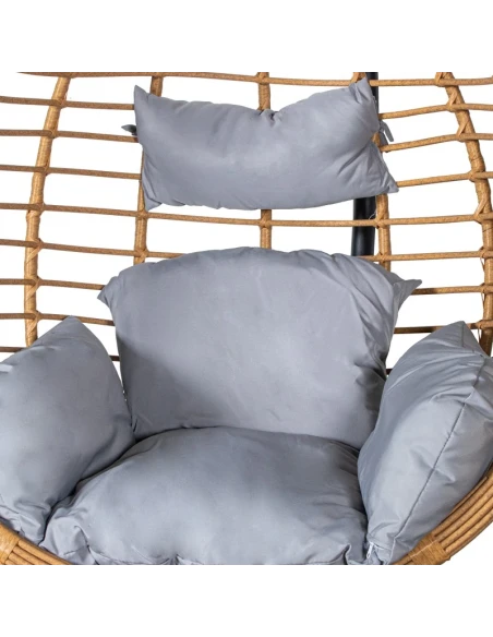 Camacho - Poltroncina Sospesa Goccia - Acciaio Nero e Rattan