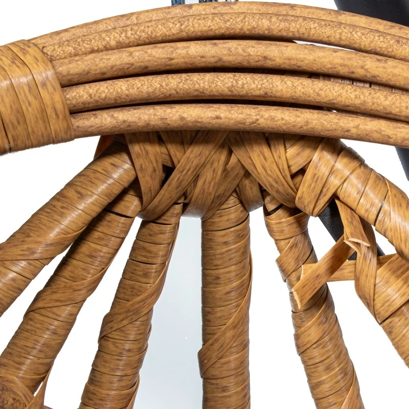 Camacho - Poltroncina Sospesa Goccia - Acciaio Nero e Rattan