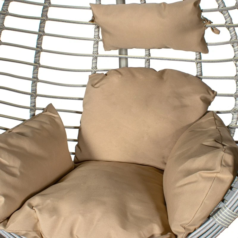 Camacho - Drop Hanging Chair - White Steel and Rattan