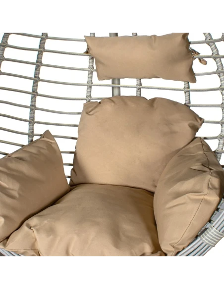 Camacho - Drop Hanging Chair - White Steel and Rattan