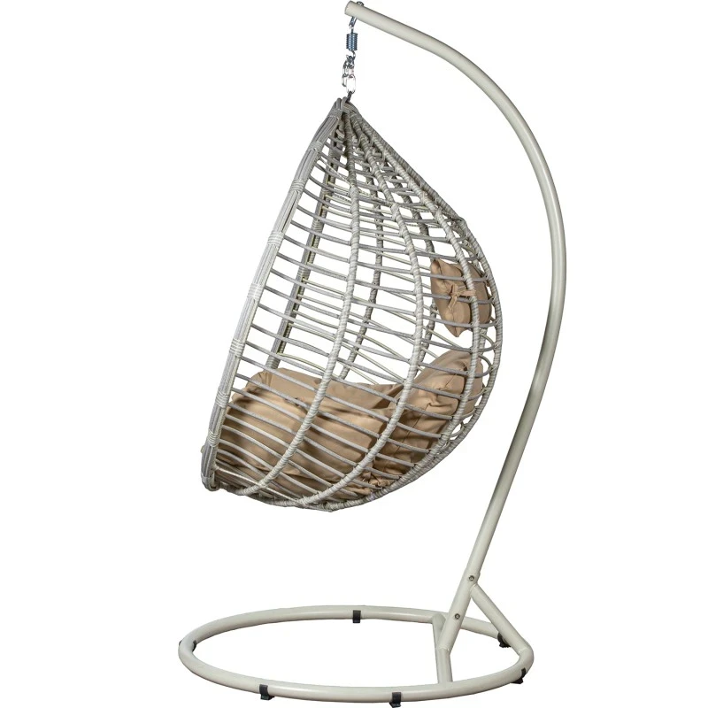 Camacho - Drop Hanging Chair - White Steel and Rattan