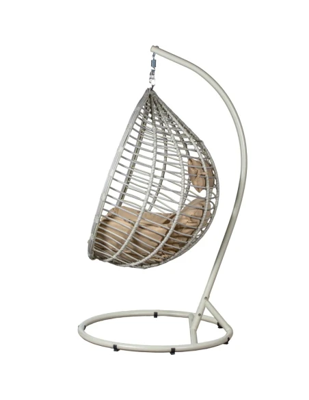 Camacho - Drop Hanging Chair - White Steel and Rattan