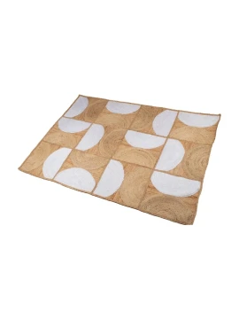Camacho - Tappeto da Esterno Semicerchi - Iuta / Bianco