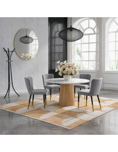 Camacho - Semicircle Outdoor Rug - Jute / White