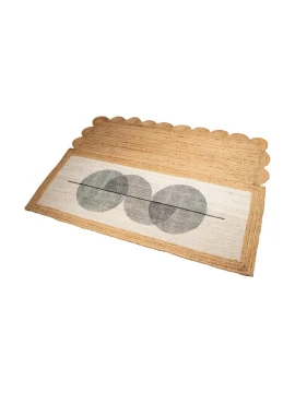 Camacho - Circles Outdoor Rug - Jute / White / Black
