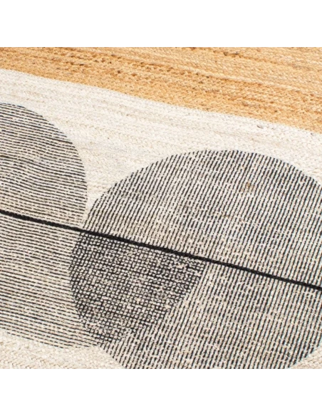 Camacho - Circles Outdoor Rug - Jute / White / Black