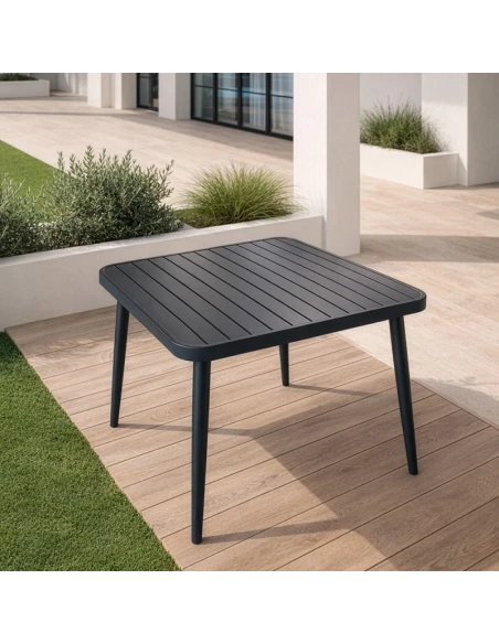 Camacho - Tavolo da Esterno 90x90 cm - Nero