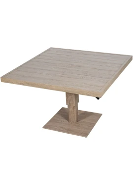 Camacho - Tavolo da Esterno Regolabile in Altezza - Alluminio Effetto Legno