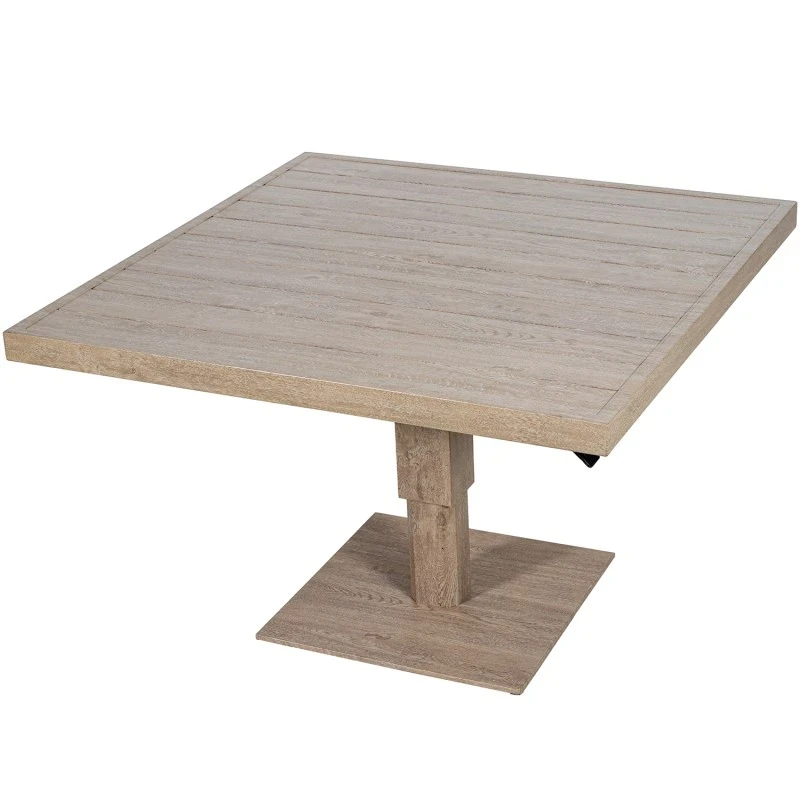 Camacho - Height-Adjustable Outdoor Table - Wood-Effect Aluminum