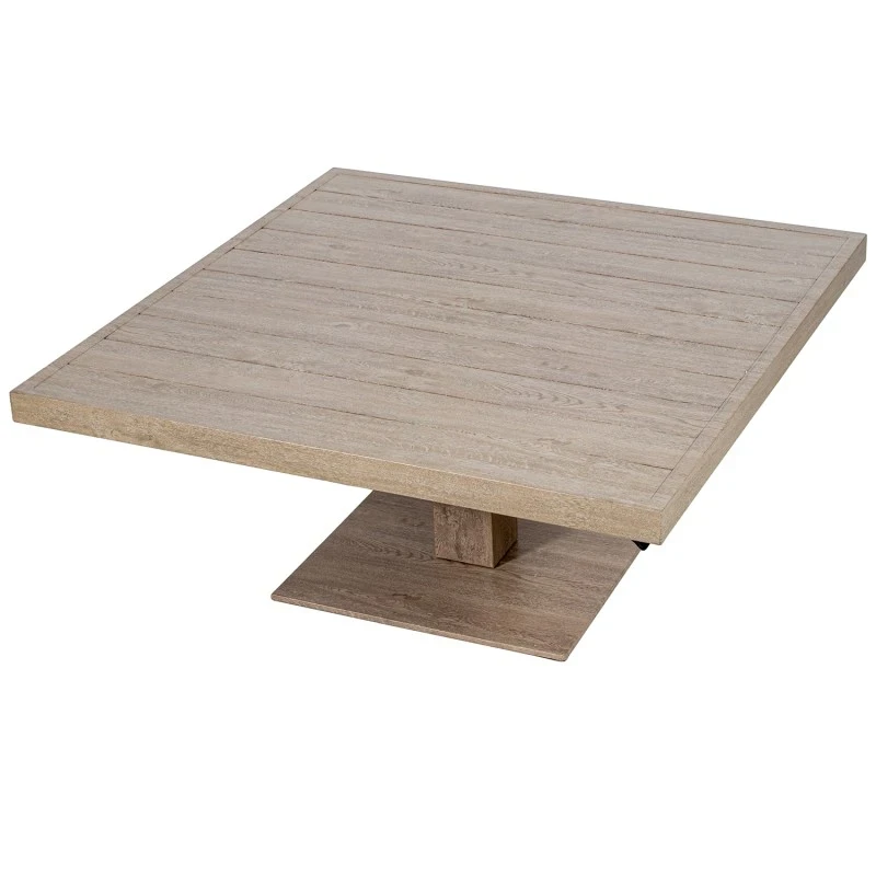 Camacho - Tavolo da Esterno Regolabile in Altezza - Alluminio Effetto Legno