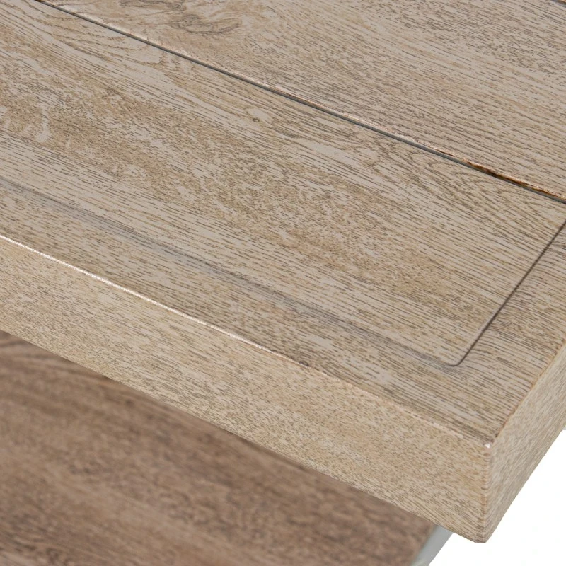 Camacho - Tavolo da Esterno Regolabile in Altezza - Alluminio Effetto Legno