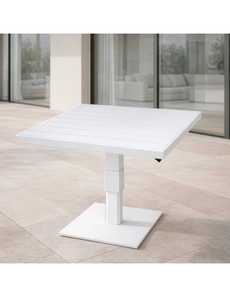 Camacho - Height-Adjustable Outdoor Table - White Aluminum