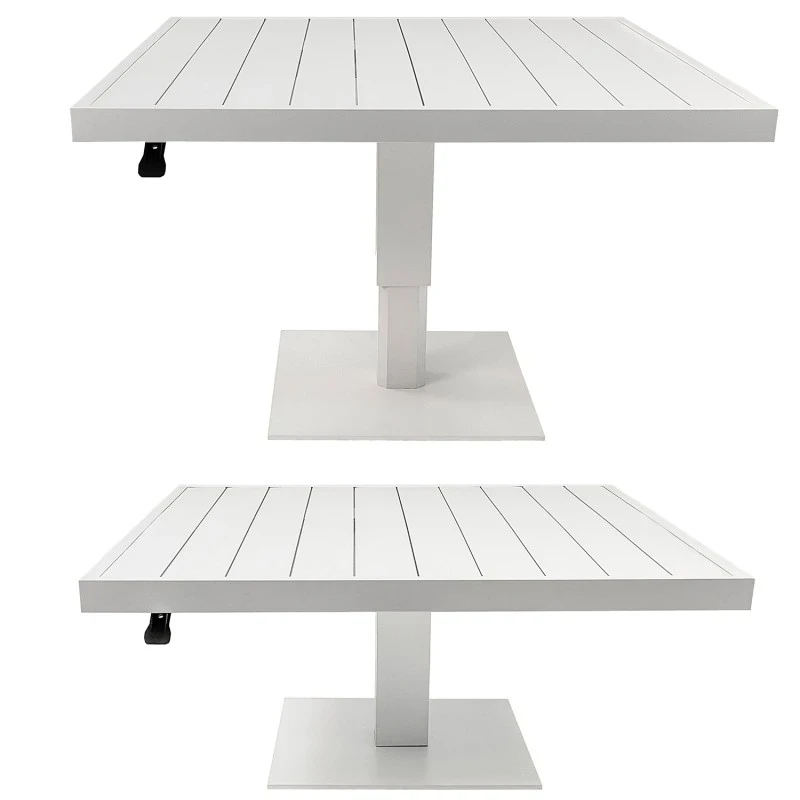 Camacho - Height-Adjustable Outdoor Table - White Aluminum