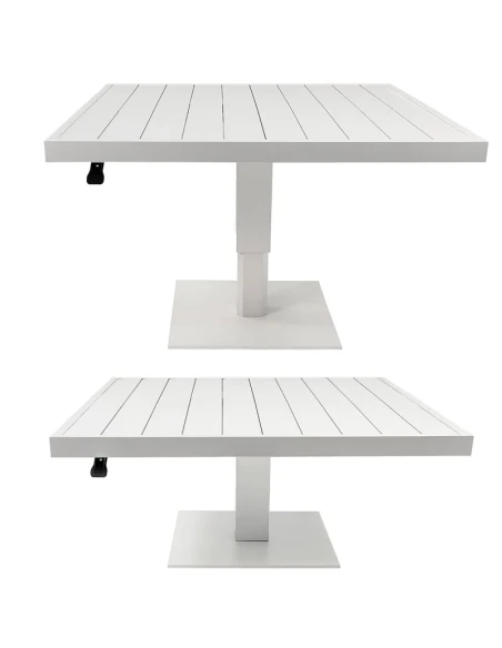 Camacho - Height-Adjustable Outdoor Table - White Aluminum