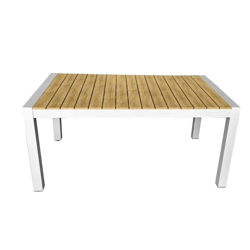 Camacho - Extendable Outdoor Table - White Aluminum / Polywood