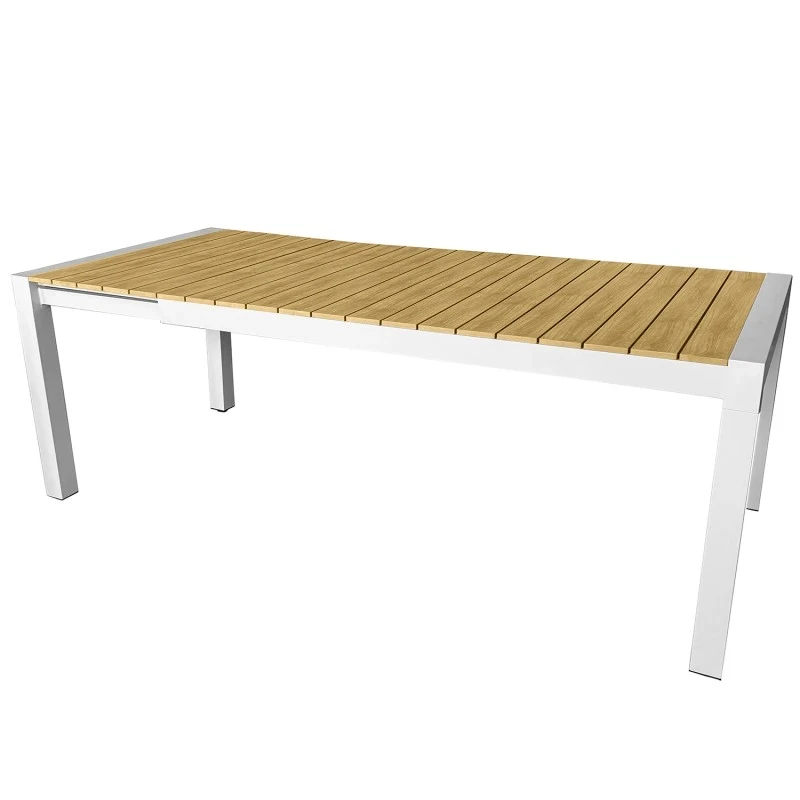 Camacho - Extendable Outdoor Table - White Aluminum / Polywood