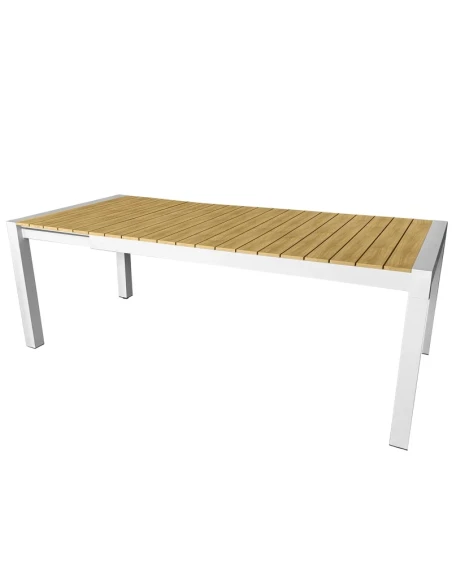 Camacho - Extendable Outdoor Table - White Aluminum / Polywood