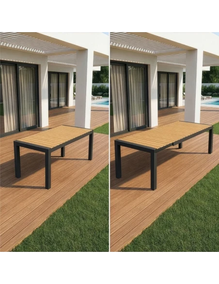 Camacho - Tavolo da Esterno Allungabile - Alluminio Antracite / Polywood