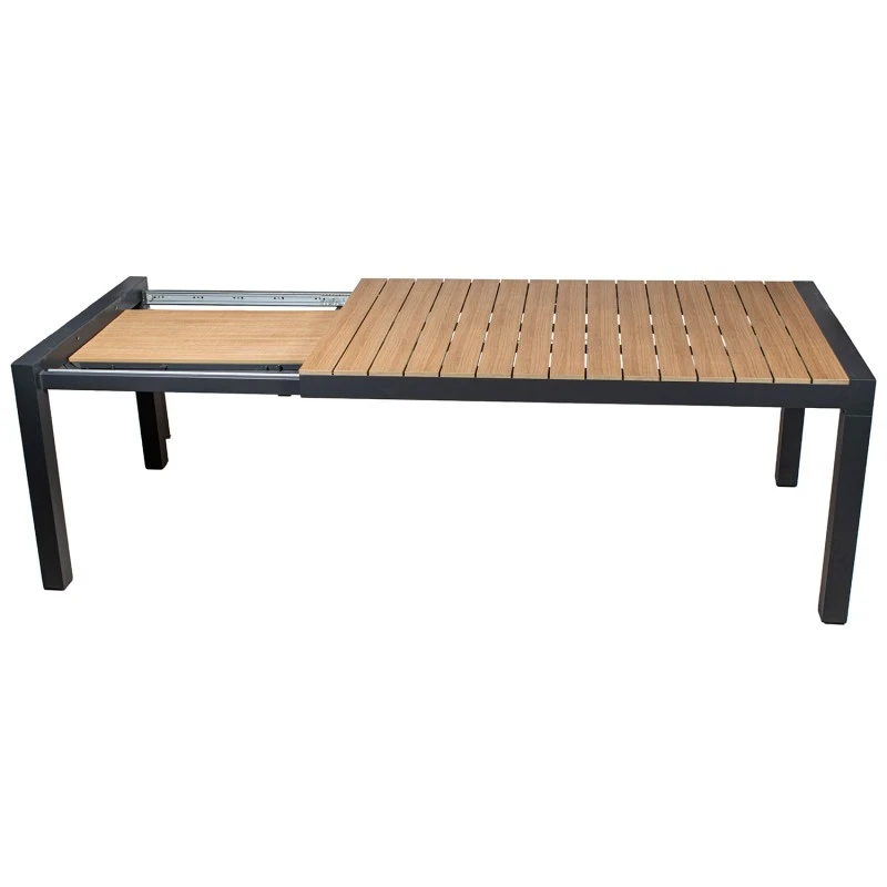 Camacho - Extendable Outdoor Table - Anthracite Aluminum / Polywood