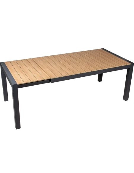 Camacho - Extendable Outdoor Table - Anthracite Aluminum / Polywood