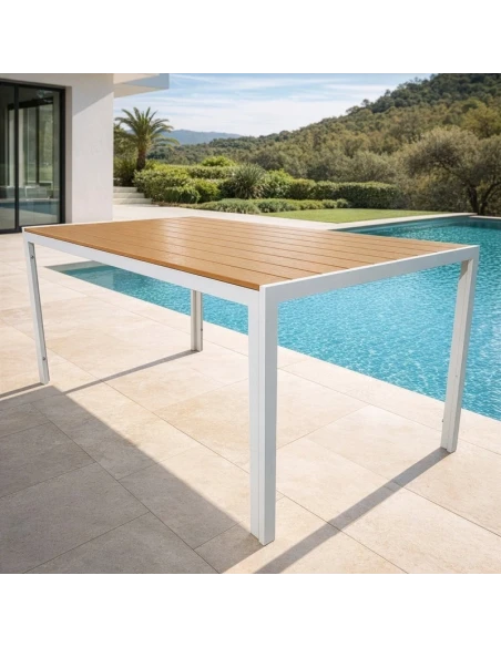 Camacho - Tavolo da Esterno - Alluminio Bianco / Polywood