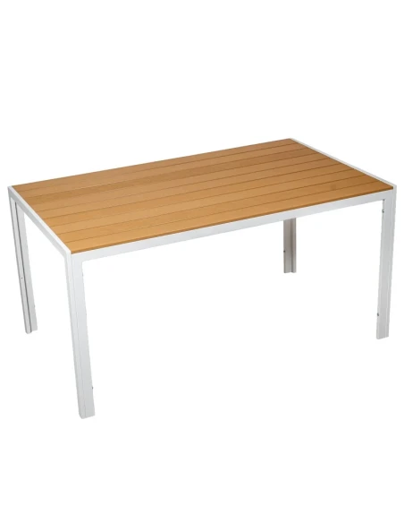 Camacho - Outdoor Table - White Aluminum / Polywood