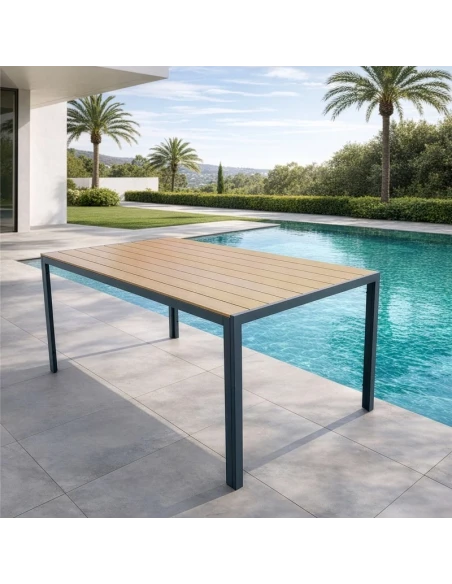 Camacho - Outdoor Table - Anthracite Aluminum / Polywood