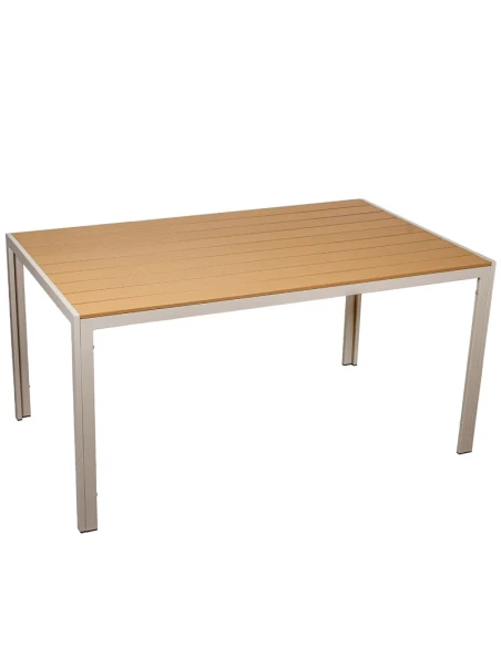 Camacho - Outdoor Table - Cream Aluminum / Polywood