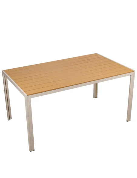 Camacho - Outdoor Table - Cream Aluminum / Polywood