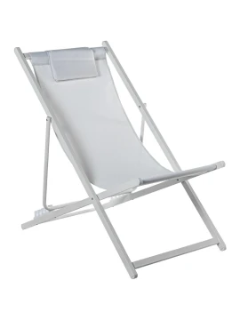 Camacho - Sedia Pieghevole Reclinabile da Esterno - Alluminio Bianco / Textilene