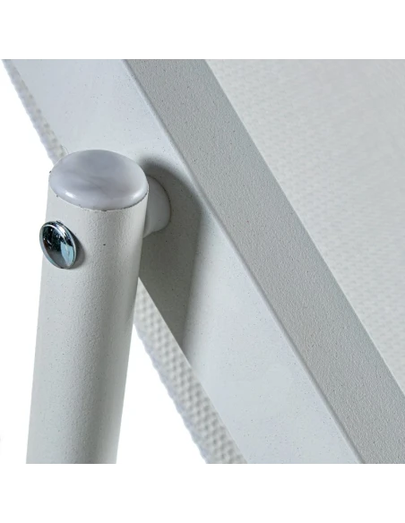 Camacho - Outdoor Folding Reclining Chair - White Aluminum / Textilene
