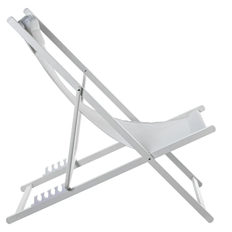 Camacho - Outdoor Folding Reclining Chair - White Aluminum / Textilene
