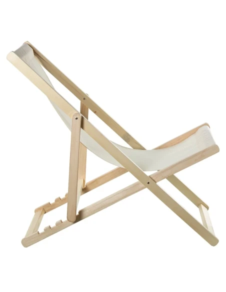 Camacho - Outdoor Folding Reclining Chair - Natural Wood / Beige