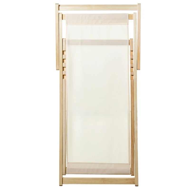 Camacho - Sedia Pieghevole Reclinabile da Esterno - Legno Naturale / Beige