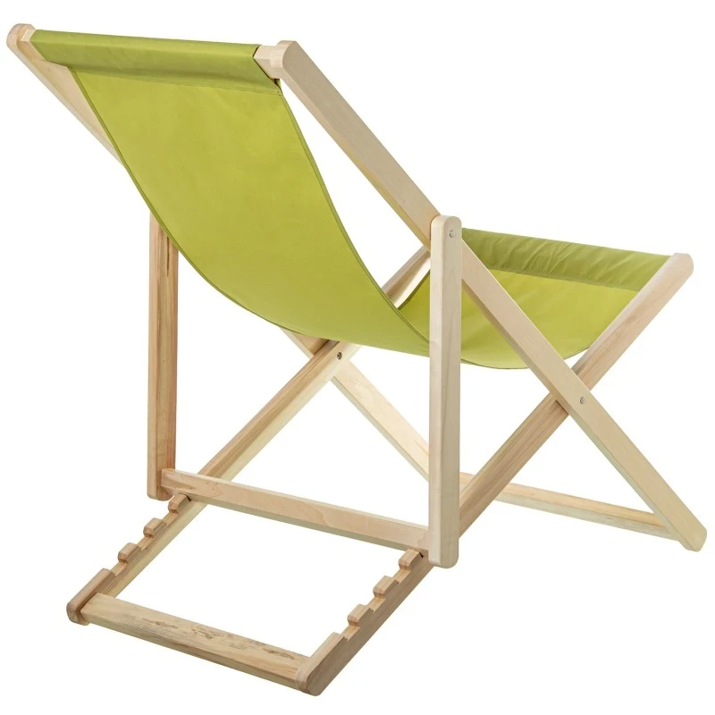 Camacho - Outdoor Folding Reclining Chair - Natural Wood / Green