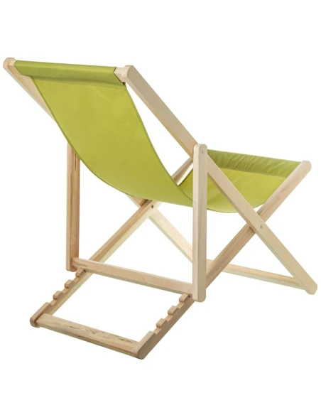 Camacho - Outdoor Folding Reclining Chair - Natural Wood / Green