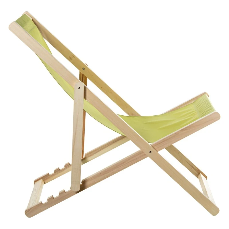 Camacho - Outdoor Folding Reclining Chair - Natural Wood / Green