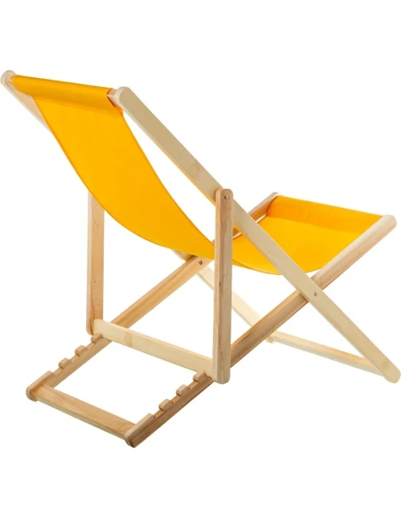 Camacho - Outdoor Folding Reclining Chair - Natural Wood / Yellow