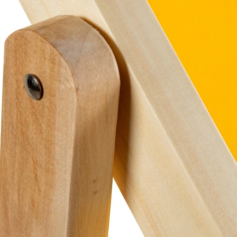 Camacho - Sedia Pieghevole Reclinabile da Esterno - Legno Naturale / Giallo
