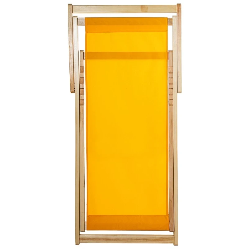 Camacho - Sedia Pieghevole Reclinabile da Esterno - Legno Naturale / Giallo