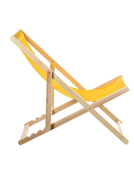 Camacho - Sedia Pieghevole Reclinabile da Esterno - Legno Naturale / Giallo