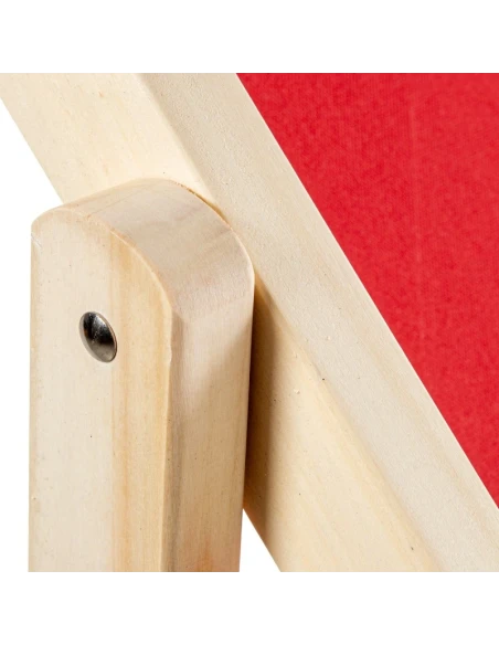 Camacho - Sedia Pieghevole Reclinabile da Esterno - Legno Naturale / Rosso