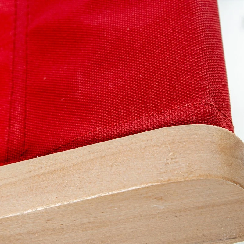 Camacho - Sedia Pieghevole Reclinabile da Esterno - Legno Naturale / Rosso