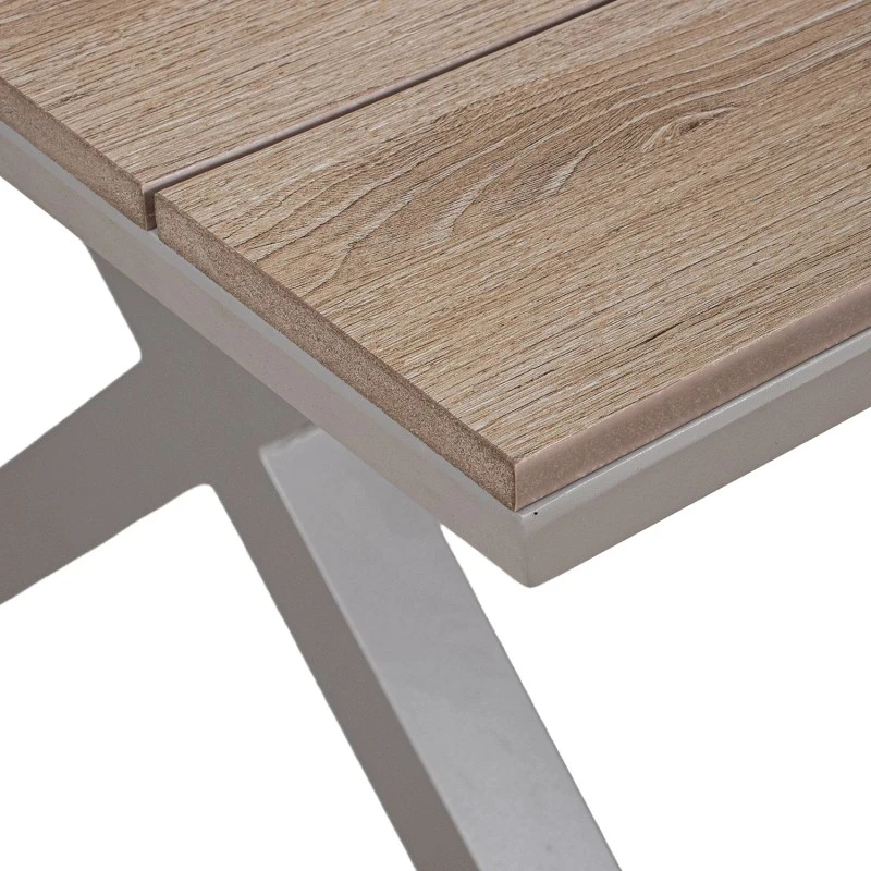 Camacho - Set da Pranzo per Esterni - Alluminio Bianco / Legno