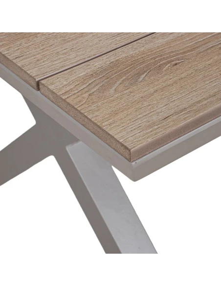 Camacho - Outdoor Dining Set - White Aluminum / Wood