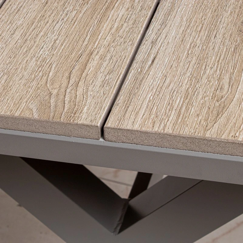 Camacho - Outdoor Dining Set - White Aluminum / Wood