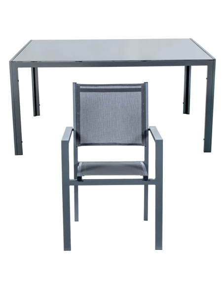 Camacho - Set da Pranzo per Esterni - Alluminio Antracite / Vetro