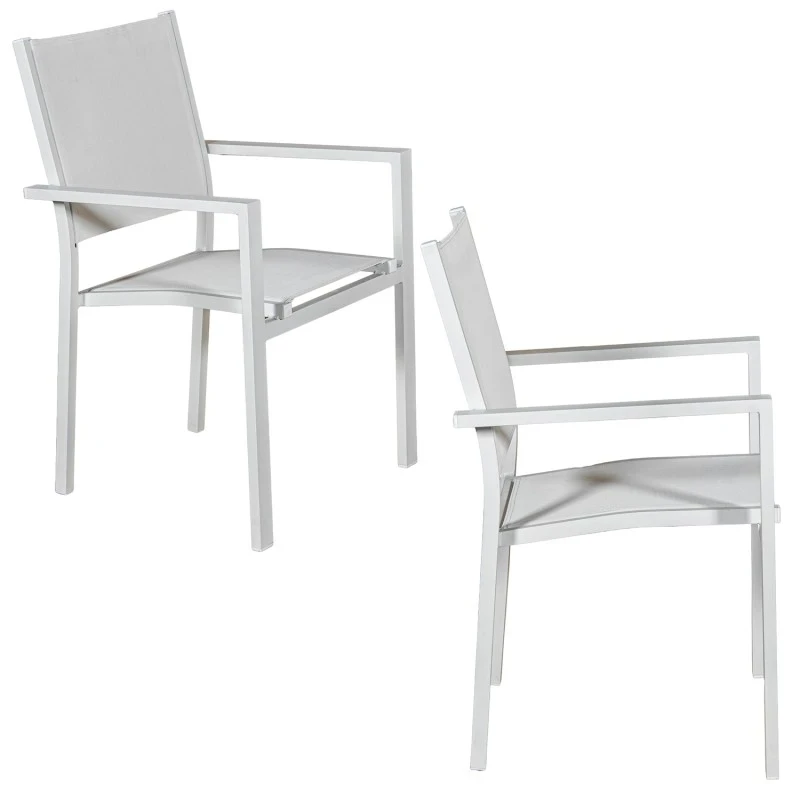 Camacho - Outdoor Dining Set - White Aluminum / Glass