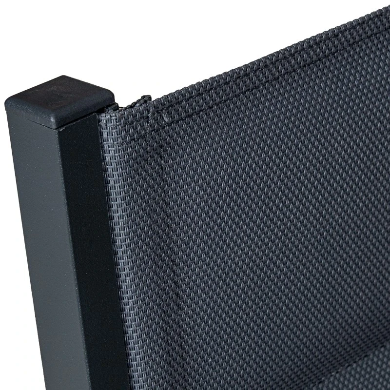 Camacho - Sedia Imbottita per Esterni Vargas con Inserti in Legno - Alluminio Antracite / Tessuto Antracite