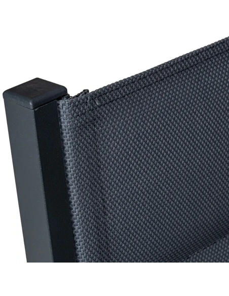 Camacho - Vargas Upholstered Outdoor Chair with Wood Inserts - Anthracite Aluminum / Anthracite Fabric